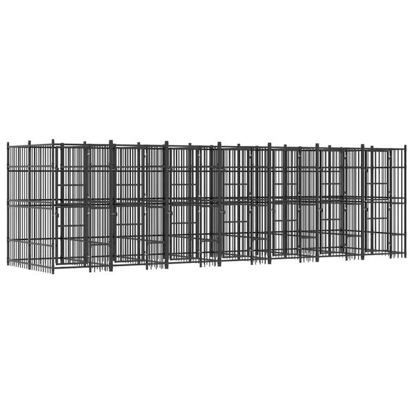 vidaXL Gabbia per Cani da Esterno in Acciaio 12,9 m&sup2;