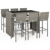 vidaXL Set da Bar da Giardino 7 pz Grigio in Polyrattan