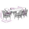 vidaXL Set da Pranzo da Giardino 7pz con Cuscini in Polyrattan Marrone