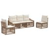 vidaXL Set Divano da Giardino 5 pz Beige polyrattan