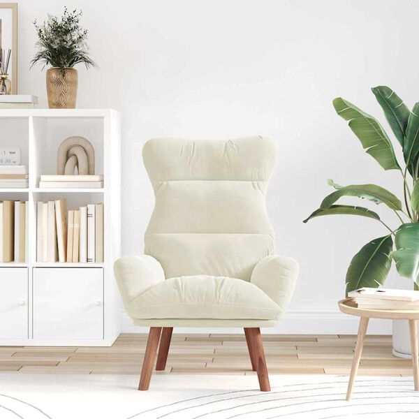 vidaXL poltrona Crema 69 x 74 x 93 cm Velluto