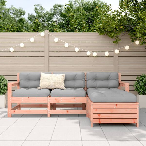 vidaXL Set Divani da Giardino 4 pz in Legno Massello Abete Douglas