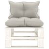 vidaXL Set Salotto da Giardino Pallet 7 pz con Cuscini Tortora Legno