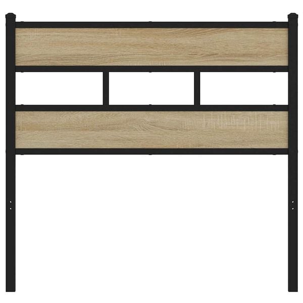 vidaXL Testiera Rovere Sonoma 90 cm in Ferro e Legno Multistrato