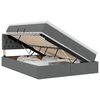 vidaXL Letto con contenitore LED e materasso Grigio Scuro 140 x 200 cm