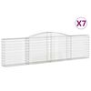 vidaXL Cesti Gabbioni ad Arco 7 pz 400x30x100/120 cm Ferro Zincato