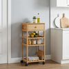 vidaXL Carrello da Cucina con Ruote Naturale 37 x 36 x 80 cm Bamb&ugrave;