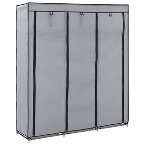 vidaXL Armadio con Scomparti e Aste Grigio 150x45x175 cm in Tessuto
