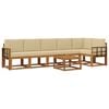 vidaXL Set di divani da esterno 7 pz Naturale e Beige