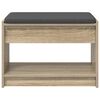 vidaXL Panca per ingresso con cuscino Rovere Sonoma 63 x 38 x 45 cm