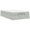 vidaXL Struttura letto con materasso 2 pcs Grigio chiaro Velluto