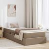 vidaXL Letto con contenitore e materasso 2 pcs Cappuccino Pelle