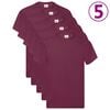 Fruit of the Loom Magliette Originali 5 pz Rosso Bord&ograve; S in Cotone