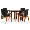 vidaXL Set da Pranzo da Giardino 5 pz in Polyrattan Nero e Marrone