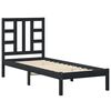 vidaXL Giroletto in Legno Massello Nero 75x190 cm Small Single