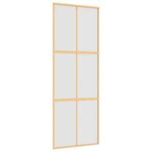 vidaXL Porta Scorrevole Dorata 76x205 Vetro Smerigliato ESG Alluminio