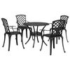 vidaXL Set da Pranzo da Giardino 5 pz Nero in Alluminio Pressofuso