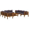 vidaXL Set Divani da Giardino 9 pz con Cuscini in Massello di Acacia