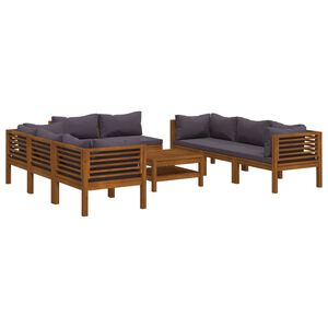 vidaXL Set Divani da Giardino 9 pz con Cuscini in Massello di Acacia