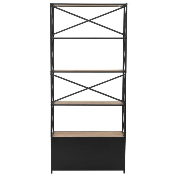 vidaXL Libreria in Legno Massello di Abete e Acciaio 80x32,5x180 cm