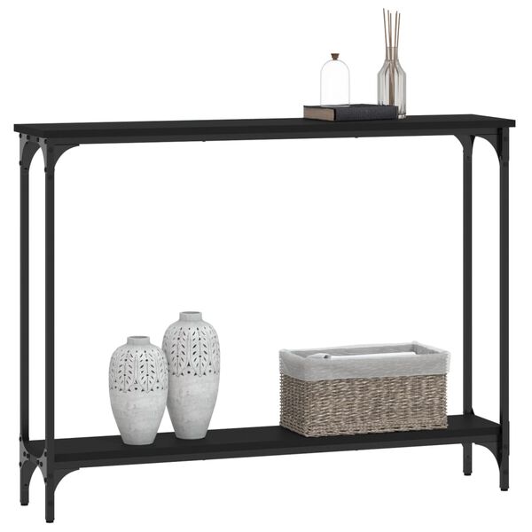 vidaXL Tavolino Consolle Nero 100x22,5x75 cm in Legno Multistrato