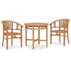 vidaXL Set da Pranzo da Giardino 3 pz in Legno Massello di Teak
