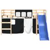 vidaXL Letto a Soppalco con Tende Bambini Bianco e Nero 80x200 cm Pino