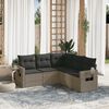 vidaXL Set Divano da Giardino 5 pz con Cuscini Grigio in Polyrattan
