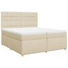 vidaXL Giroletto a Molle con Materasso Crema 200x200 cm in Tessuto