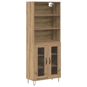vidaXL Credenza 2 pcs Rovere artigianale Legno multistrato