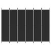 vidaXL Divisorio a 6 Pannelli Nero 300x220 cm in Tessuto