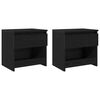 vidaXL Armadio da Notte con cassetto 2 pcs Rovere Nero 40 x 30 x 39 cm