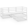 vidaXL Set Divani da Giardino 4 pz Bianco in Legno Massello di Pino