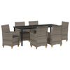 vidaXL Set da Pranzo per Giardino 7 pcs Grigio polyrattan