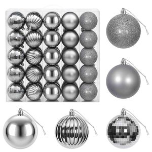 vidaXL Set di Palline di Natale 50 pz Grigio 8 cm Polistirolo