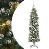vidaXL Albero di Natale Artificiale Sottile Verde e Bianco 180 cm