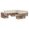 vidaXL Set Divano da Giardino 14 pz Beige e Bianco Crema polyrattan