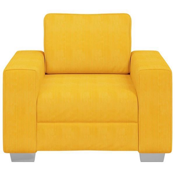 vidaXL Divano Sedia Giallo Chiaro 100x77x82 cm in Tessuto di Velluto a Coste