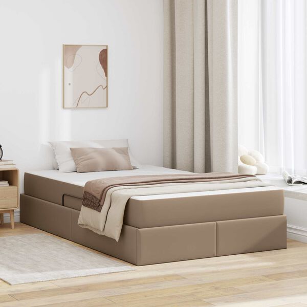 vidaXL Letto con contenitore e materasso Cappuccino 120 x 190 cm