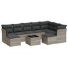 vidaXL Set Divano Giardino 10 pz con Cuscini Grigio Chiaro Polyrattan