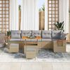 vidaXL Set Divano da Giardino con cuscino Beige Poly Rattan