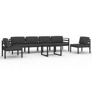 vidaXL Set Divani da Giardino 7 pz con Cuscini in Alluminio Antracite