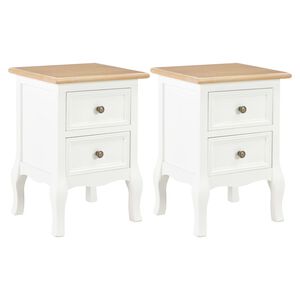 vidaXL Comodini Bianchi 2 pz 35x30x49 cm in MDF