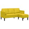 vidaXL Set di divani con cuscino 2 pcs Giallo Poliestere