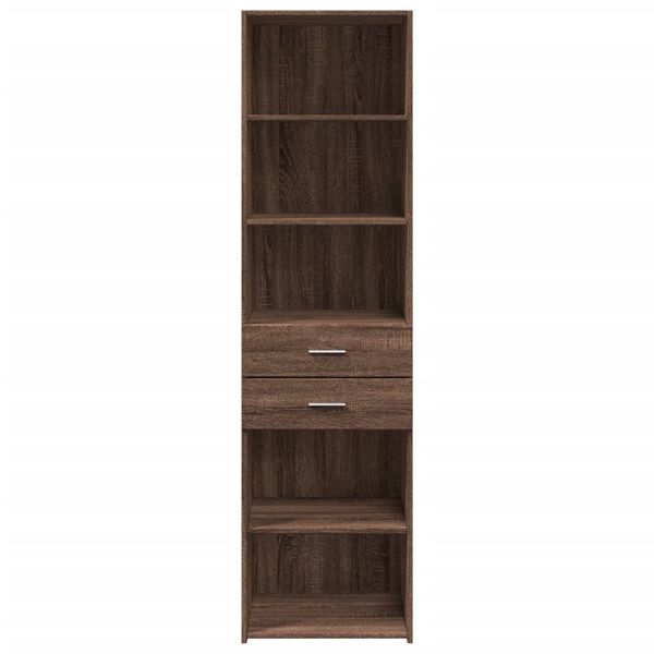 vidaXL Credenza Rovere Marrone 50x42,5x185 cm in Legno Multistrato