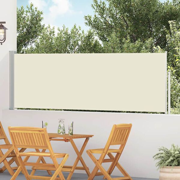 vidaXL Tenda Laterale Retrattile per Patio 100x500 cm Crema