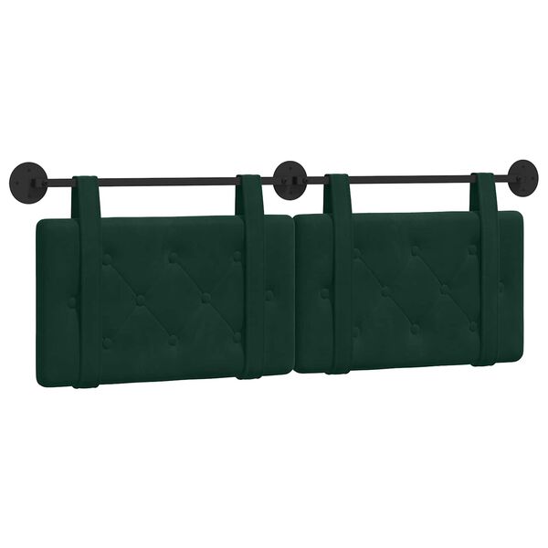 vidaXL Testata appesa Verde Scuro 130 x 55 x 5 cm Velluto