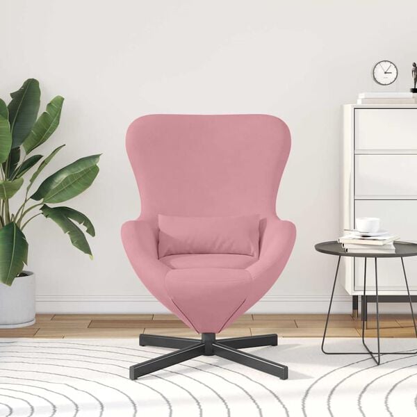 vidaXL Poltrona uovo Rosa 63 x 73 x 90 cm Velluto