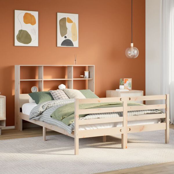 vidaXL Letto Libreria senza Materasso 150x200 cm in Legno di Pino