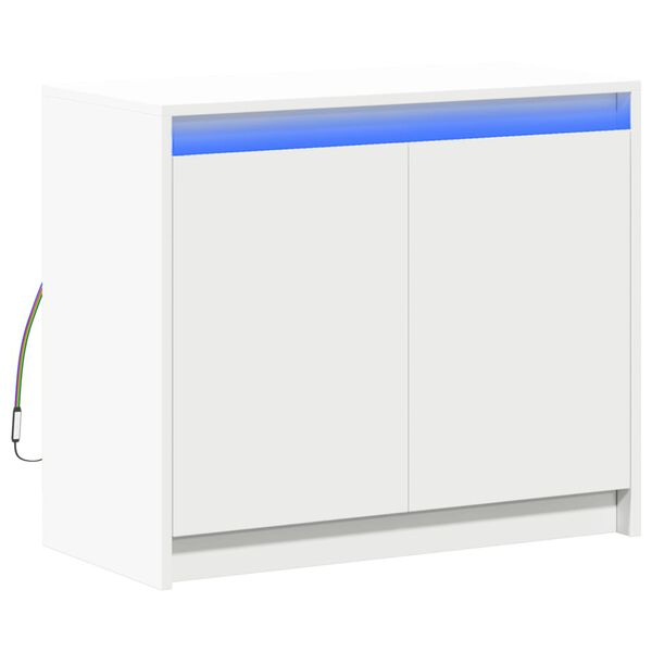 vidaXL Credenza con LED Bianca 72x34x61 cm in Legno Multistrato